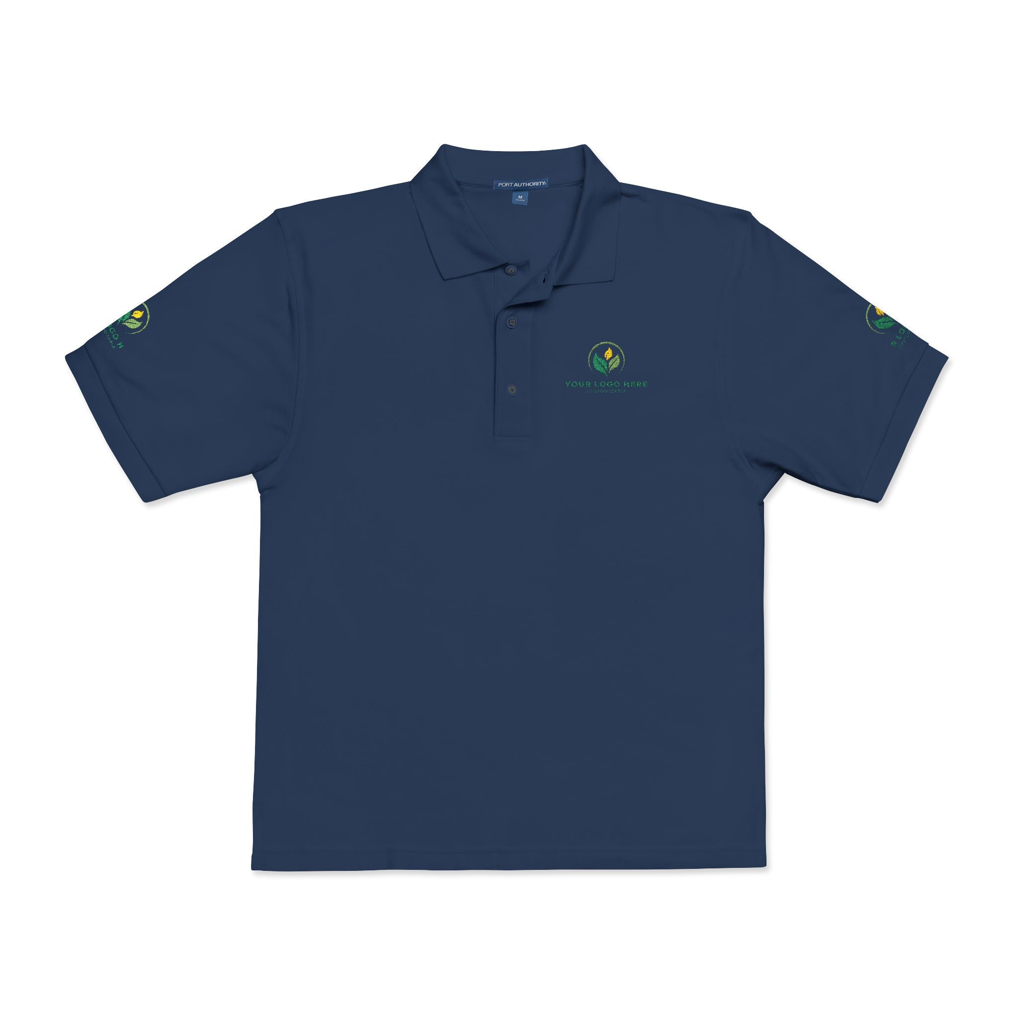 Navy Embroidered Polo Shirt: Customizable Unisex Design with Logo, Corporate Apparel
