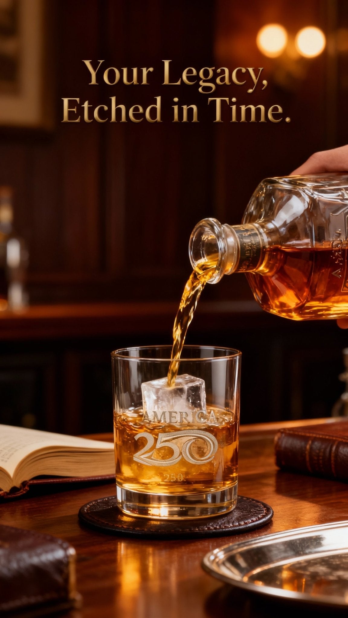 Matching Whiskey Glass (Optional Purchase of Additional Drink ware) Customizable