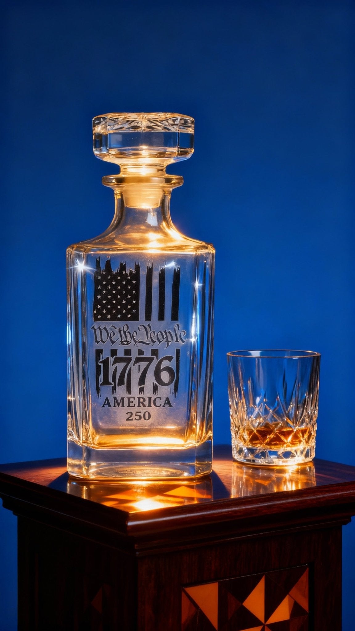 Whiskey/ Bourbon Decanter with 2 glasses (Free Customization) 750 ml