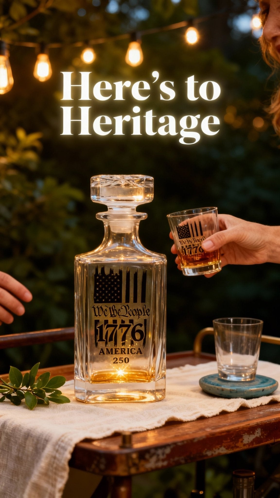 Whiskey/ Bourbon Decanter with 2 glasses (Free Customization) 750 ml