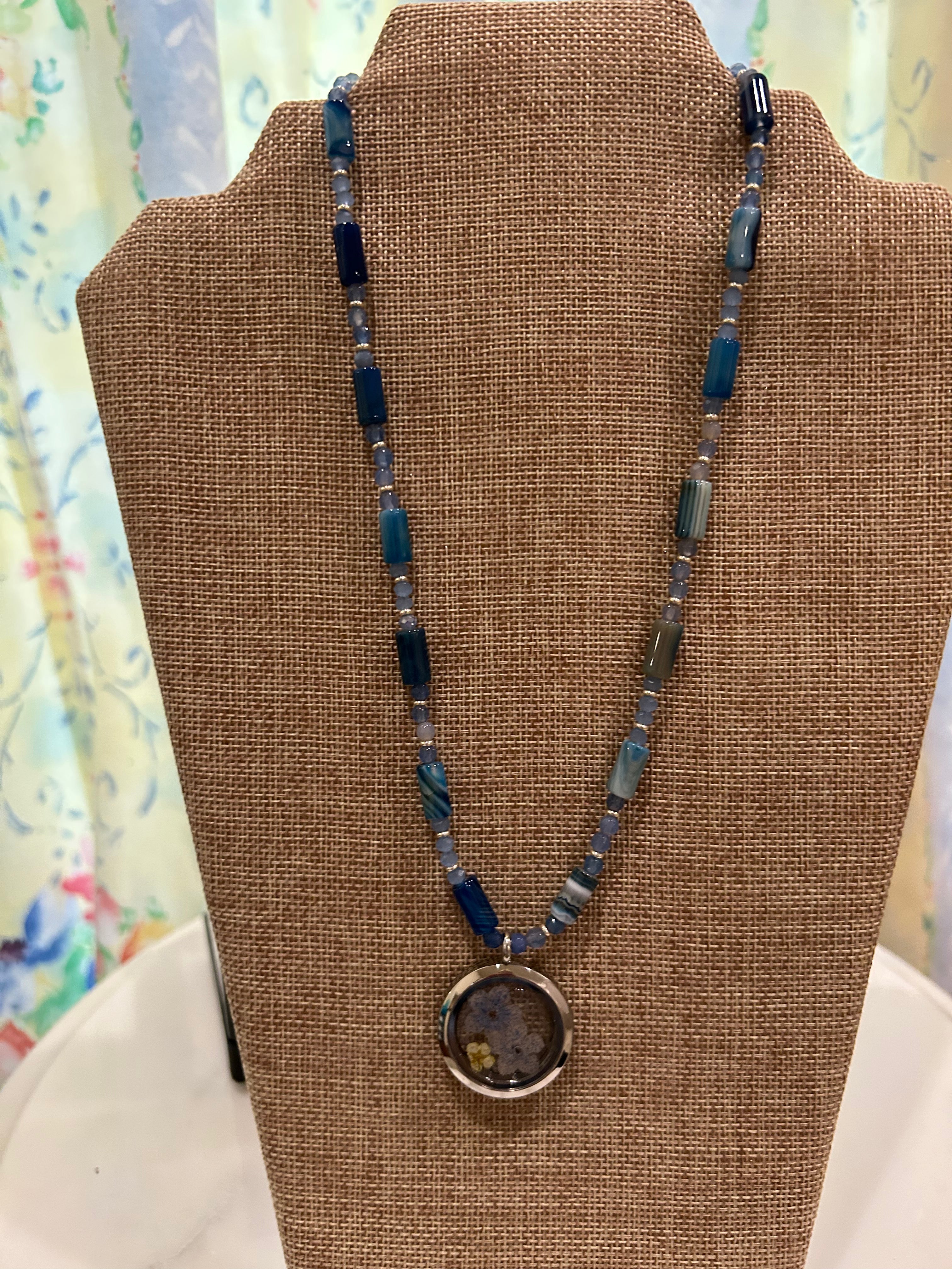 Soulful Designs 30" tiger-eye beaded necklace with pendant