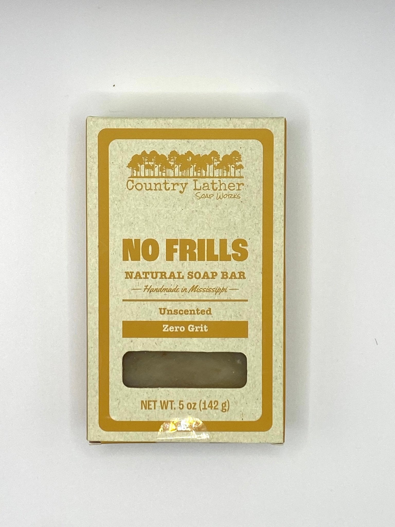 Country Lather No Frills Soap Bar: Unscented Soap, Handmade in Mississippi, Zero Grit, Natural Bar Soap