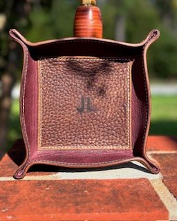 Custom Branded Leather Tray by Main Street Collective - Personalization with Initials