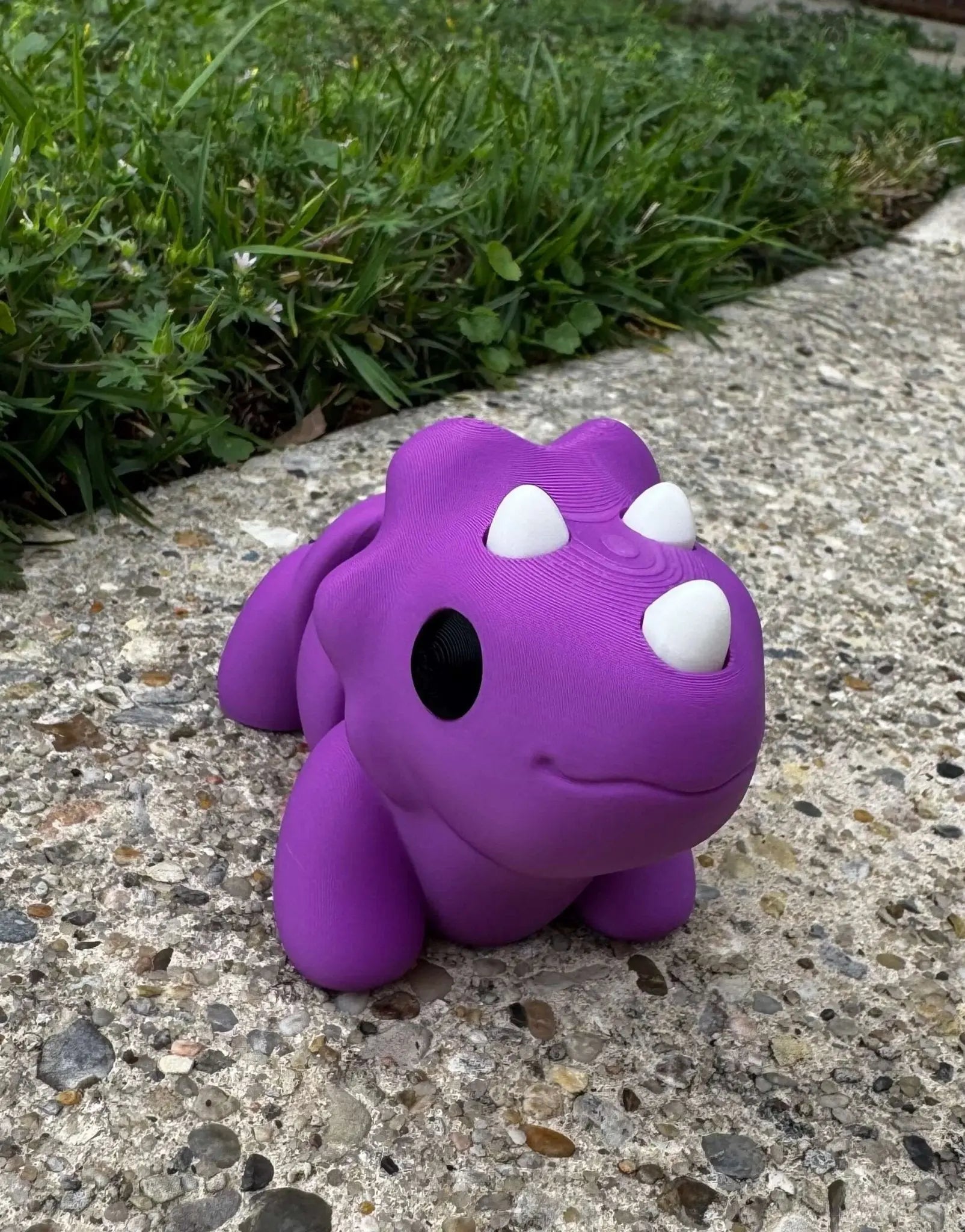 3D Printed Triceratops Toy - Purple Dinosaur Fidget Toy, Handmade, Durable, Kid-Safe