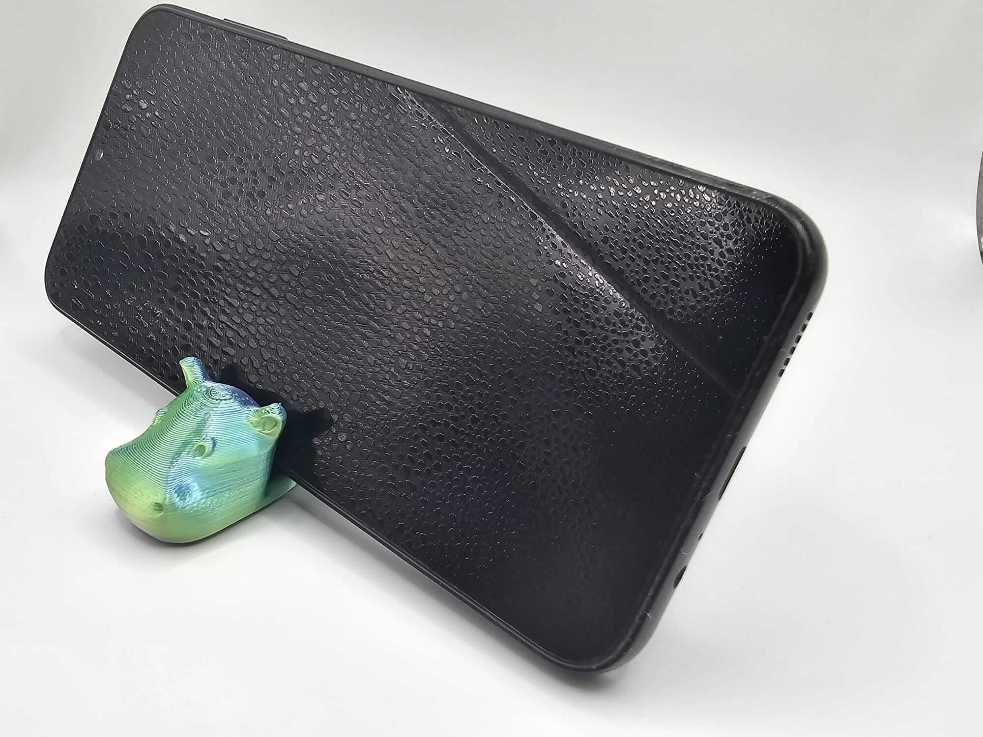 Close-up of Hippo Helper 3D printed phone stand by The Tween Space – Mississippi handmade gifts