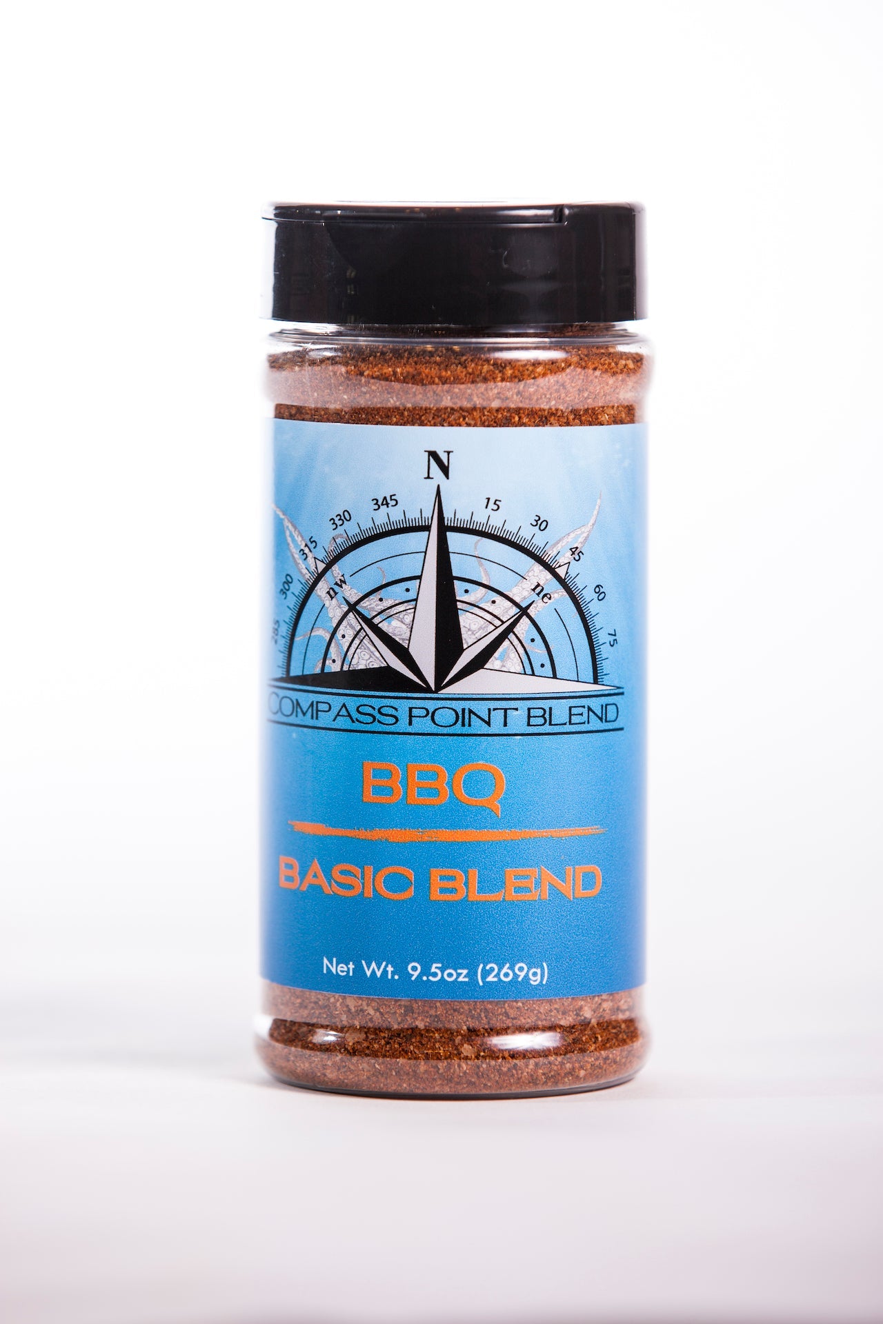 Compass Point BBQ Basic Blend Spice Rub - Smoky Chili Garlic Onion Seasoning - 9.5oz Jar