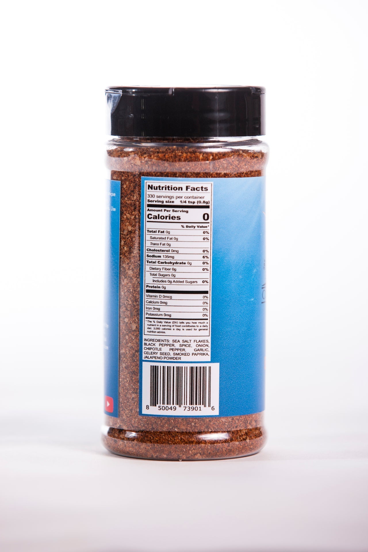 BBQ Blend Seasoning: Nutrition Facts & Ingredients-Calories, Sodium, Spices. Great for smoking. Not Sweet. From Main Street Collective.