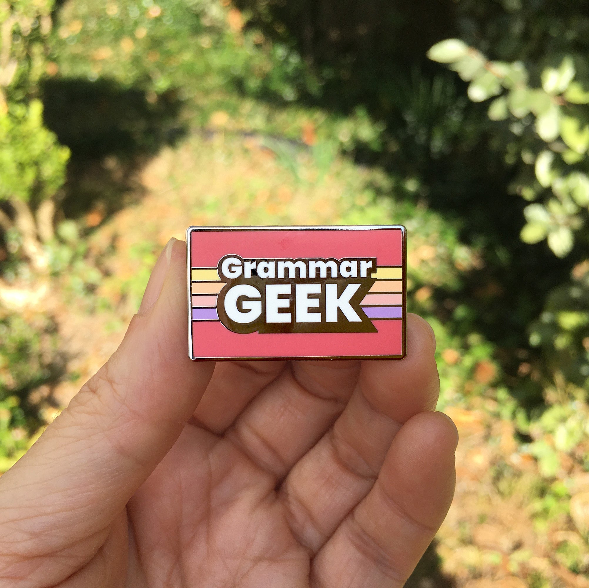 Grammar Geek Enamel Pin – Retro Style Pin for Writers, Teachers & Book Lovers