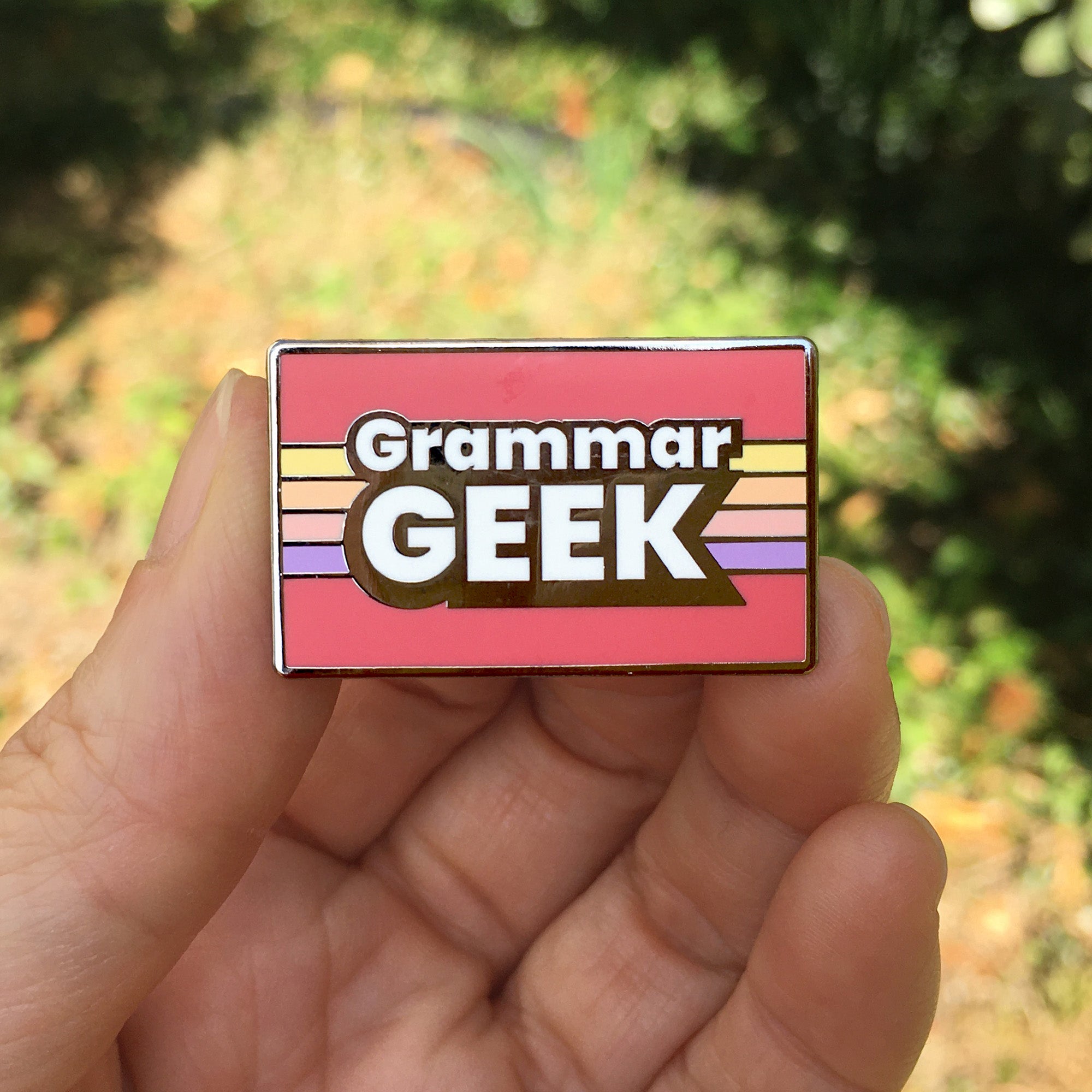 Grammar Geek Enamel Pin: Retro Style Badge for Writers, Teachers & Book Lovers