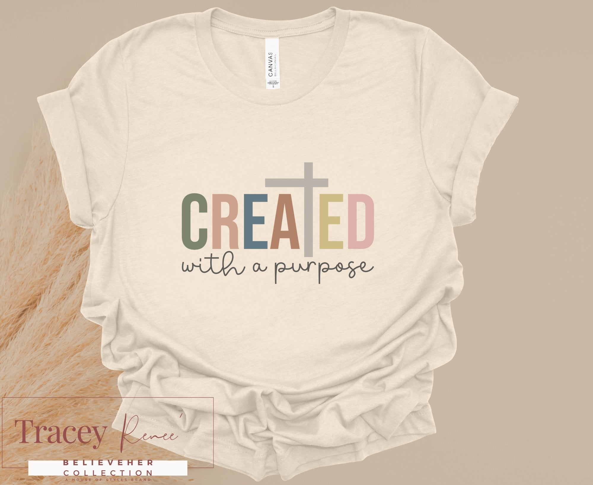 Christian T-shirt: Created with a Purpose | Believer Collection by Tracey Rence