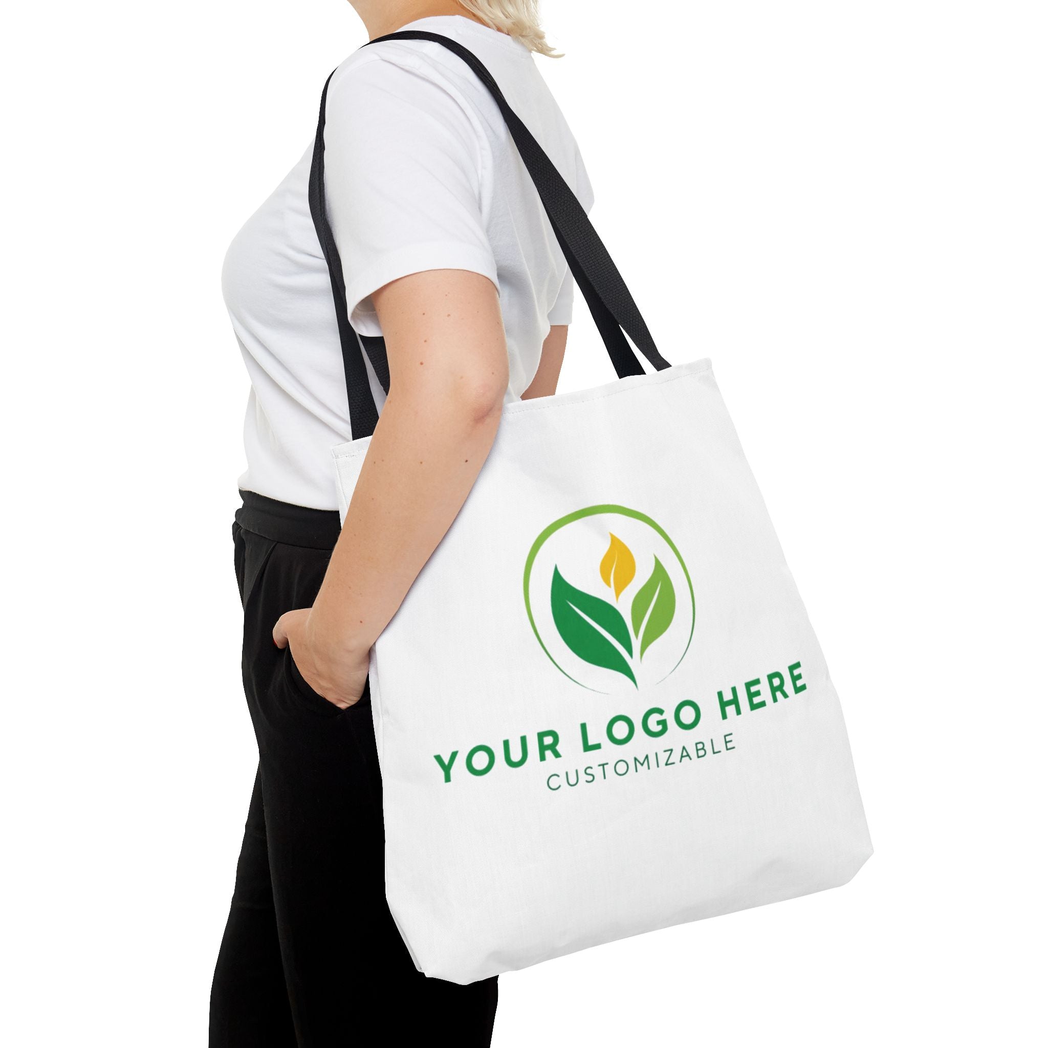 Customizable tote bag with logo. Personalized brand tote.