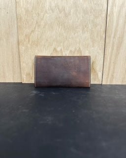 Rustic Brown Leather Women's Wallet - Card Slots, ID, Magnetic Clasp - Main Street Collective