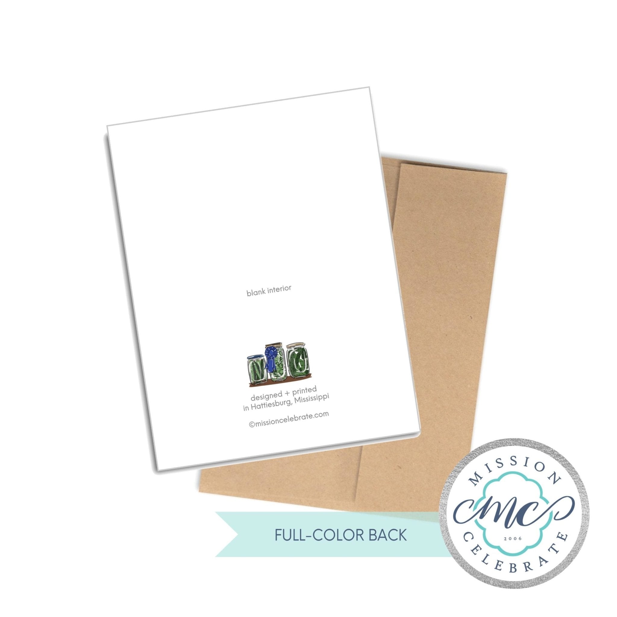 Pickle Art Greeting Card by Main Street Collective: Cucumber Humor, Funny Note Card