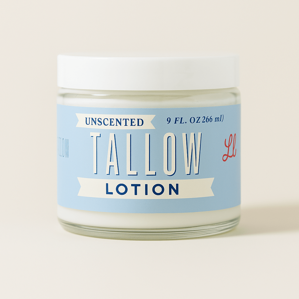 Unscented Tallow Lotion – Pure, Preservative-Free One Ingredient Moisturizer by Lady May Tallow