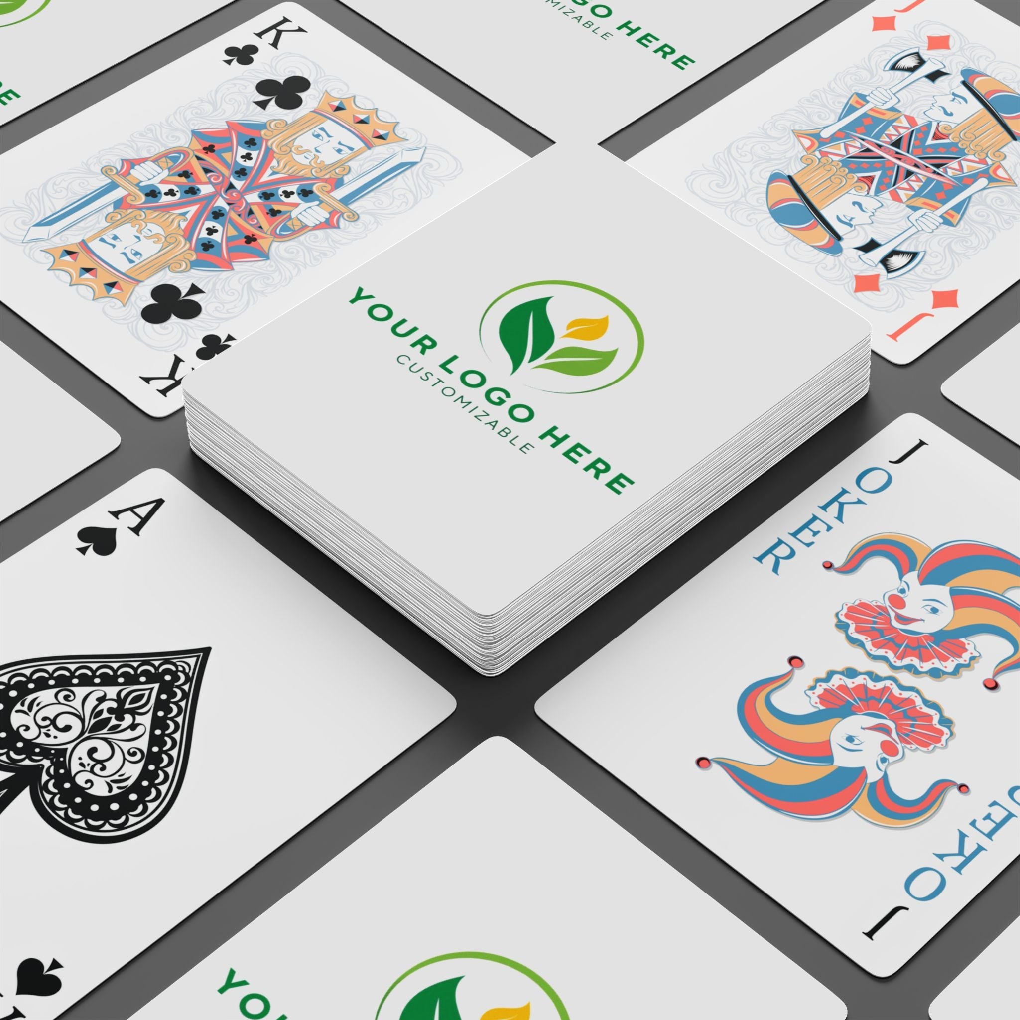 Customizable Poker Playing Cards with Logo - Personalized Deck for Corporate Gifts and Events