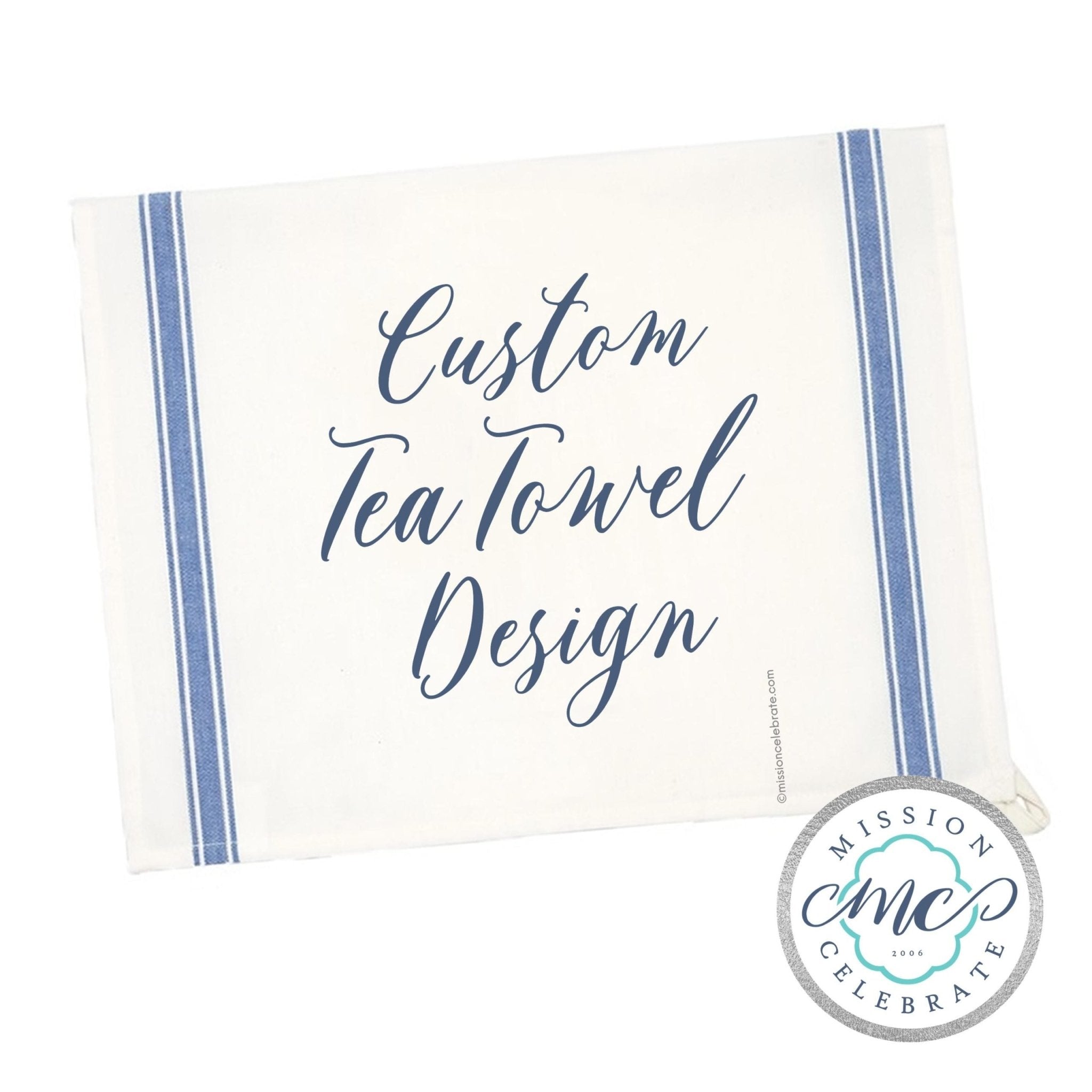 Custom Tea Towel: Personalized Art, Recipe & Drawing. Cotton Kitchen Decor & Gift Idea.