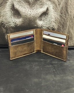 Handmade Brown Leather Bi-Fold Wallet | 6 Card Slots | Main Street Collective