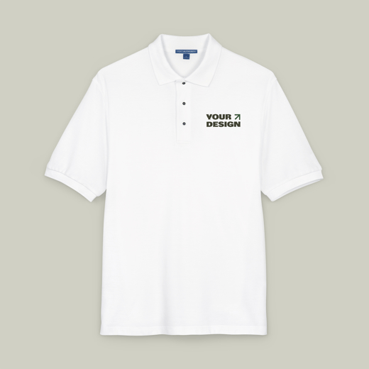 White Polo Shirt - Customizable Design | Embroidered Logo Option | Main Street Collective