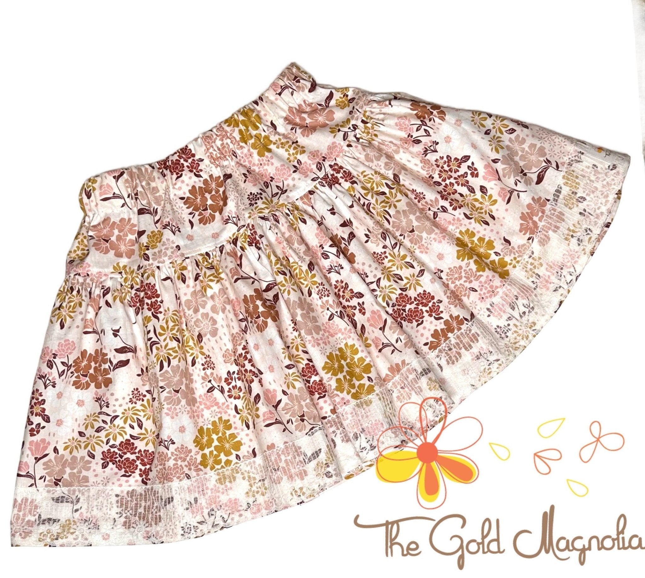 Floral Twirl Skirt Size 10 - Girls Cotton Clothing - Main Street Collective Shop Now