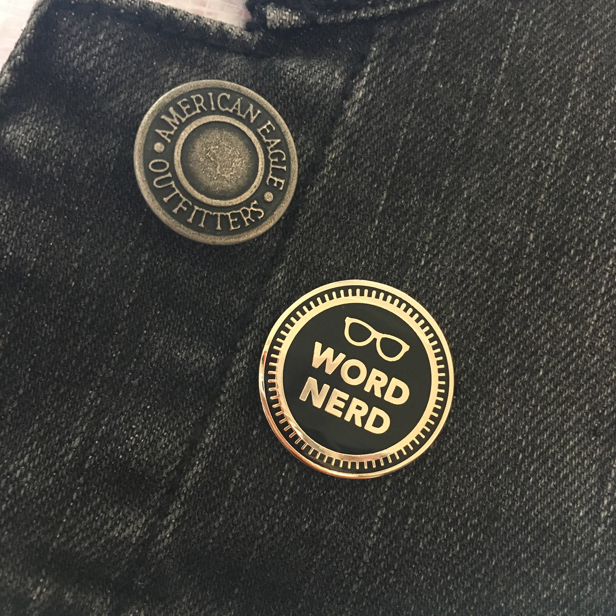 Word Nerd Enamel Pin – Book Lover & Writer Badge