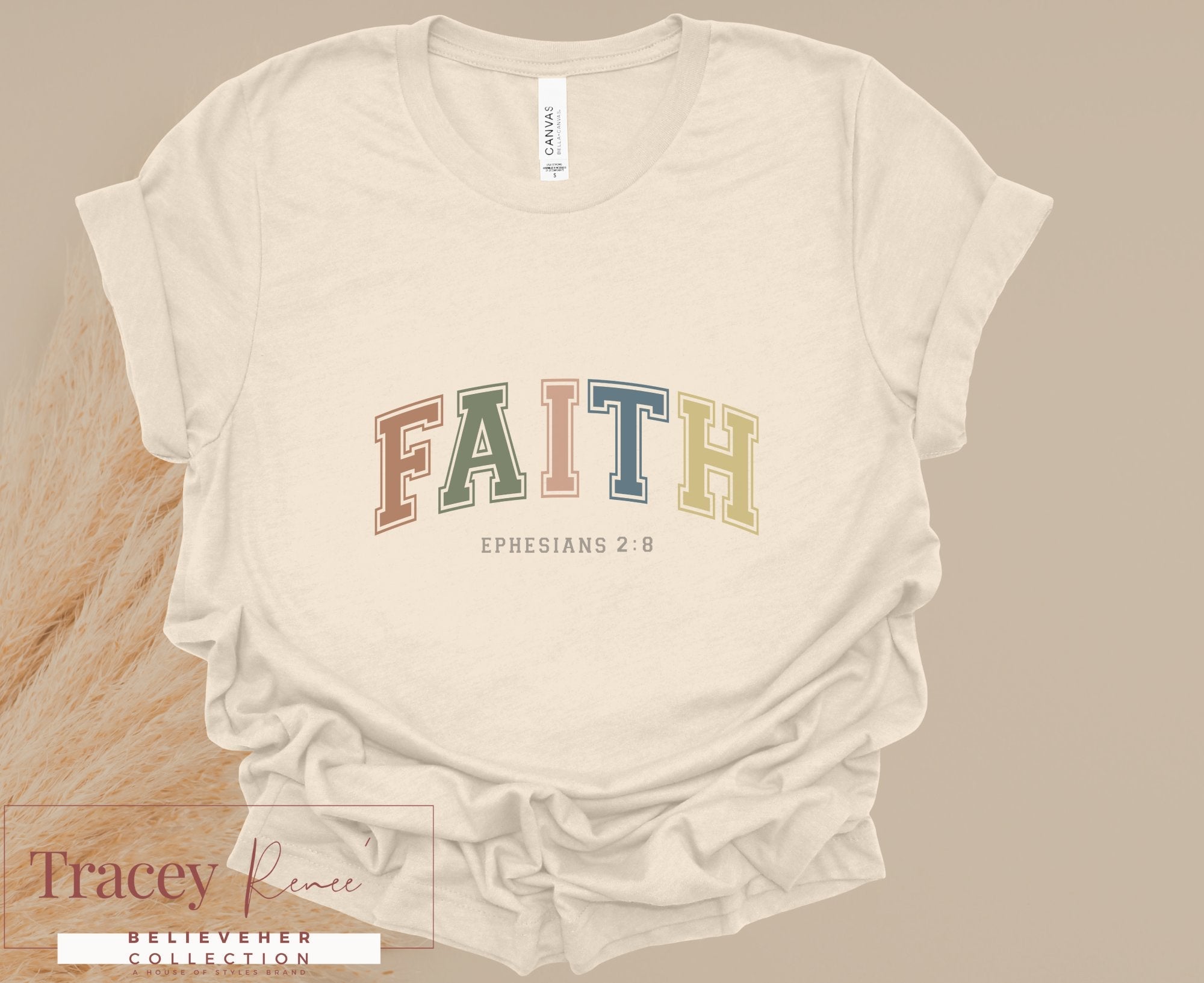 Faith T-shirt Ephesians 2:8 Believeher Collection Christian Apparel