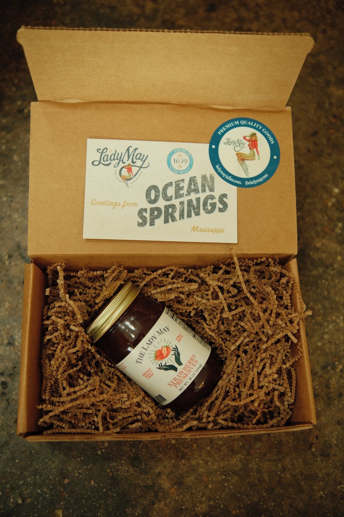 Lady May Strawberry Preserves Gift Box - Ocean Springs, MS Small Batch Jam