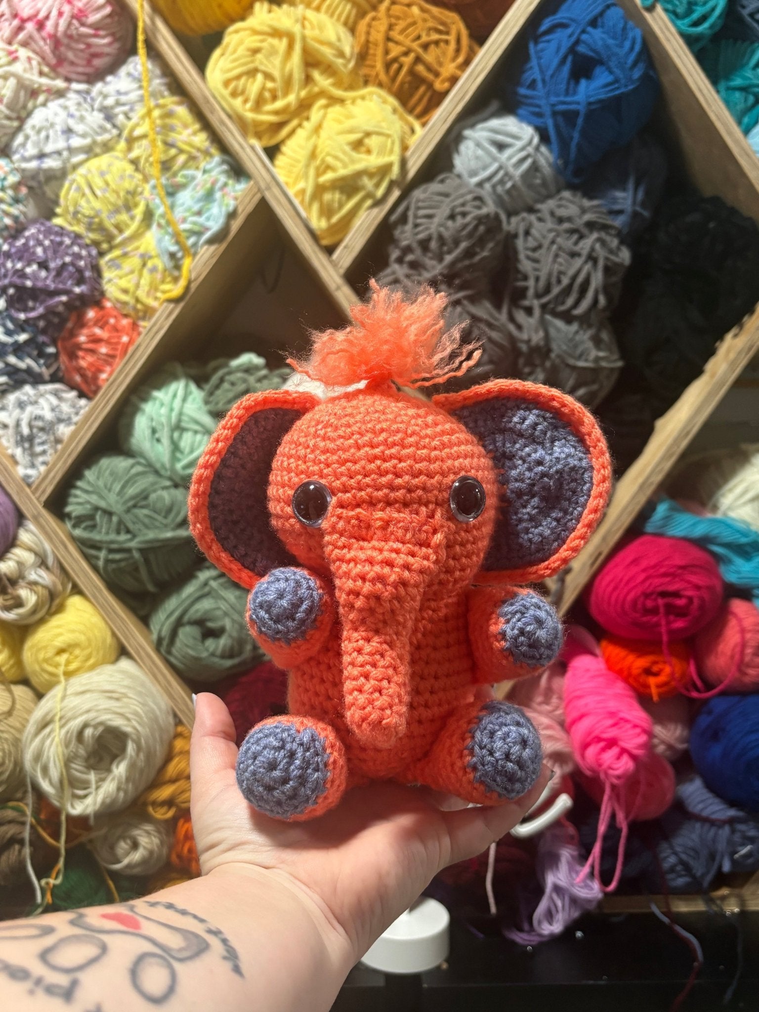Crochet Elephant Amigurumi - Eli the Elephant by Main Street Collective - Handmade Stuffed Animal Toy
