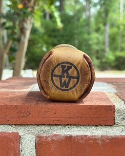 Custom Leather Koozie, Can Koozie, Personalized "KW" Brand, Main Street Collective