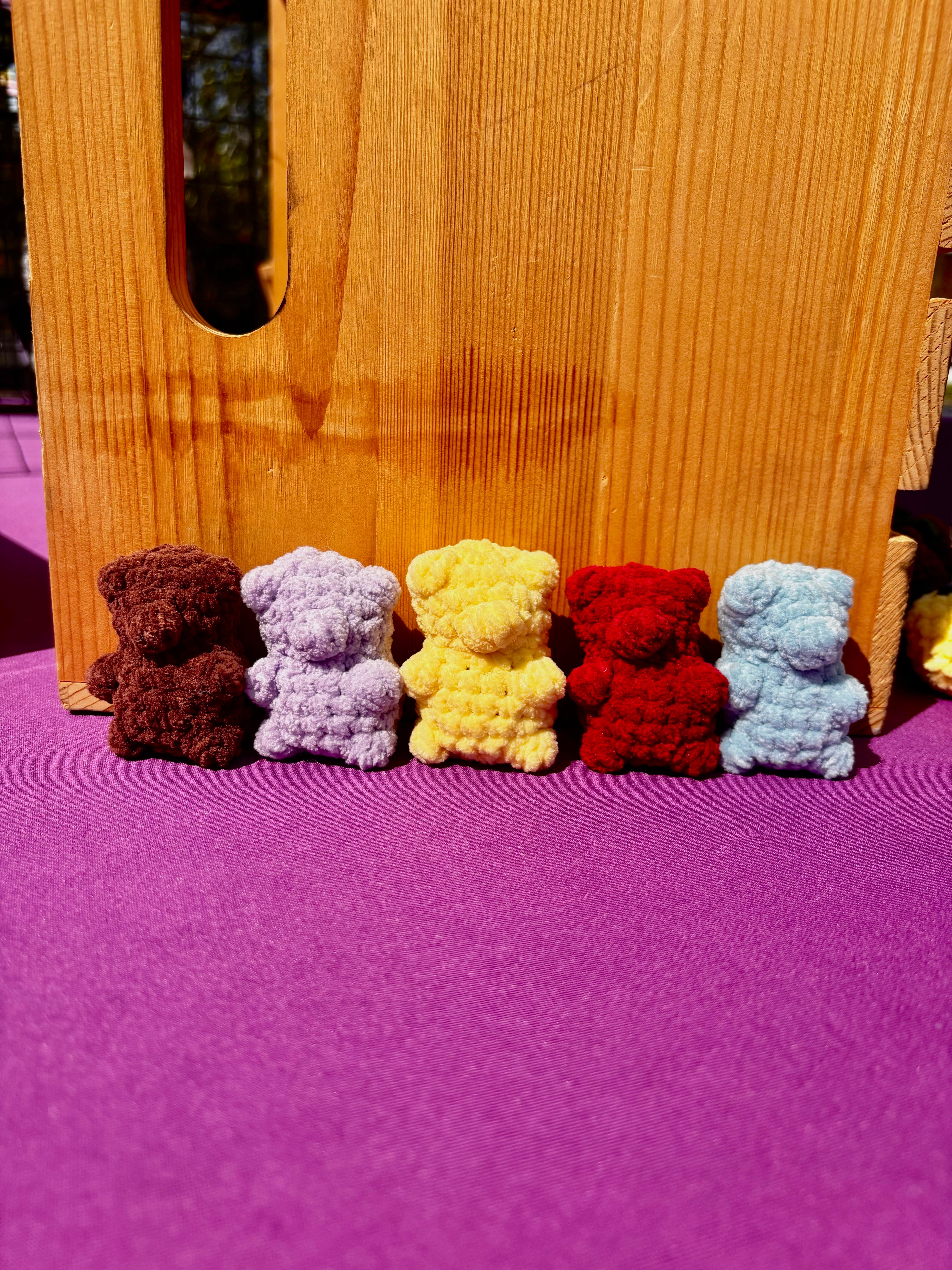 Colorful Crocheted Gummy Bear Plush Toys | Tiny Handmade Teddy Bears | Main Street Collective