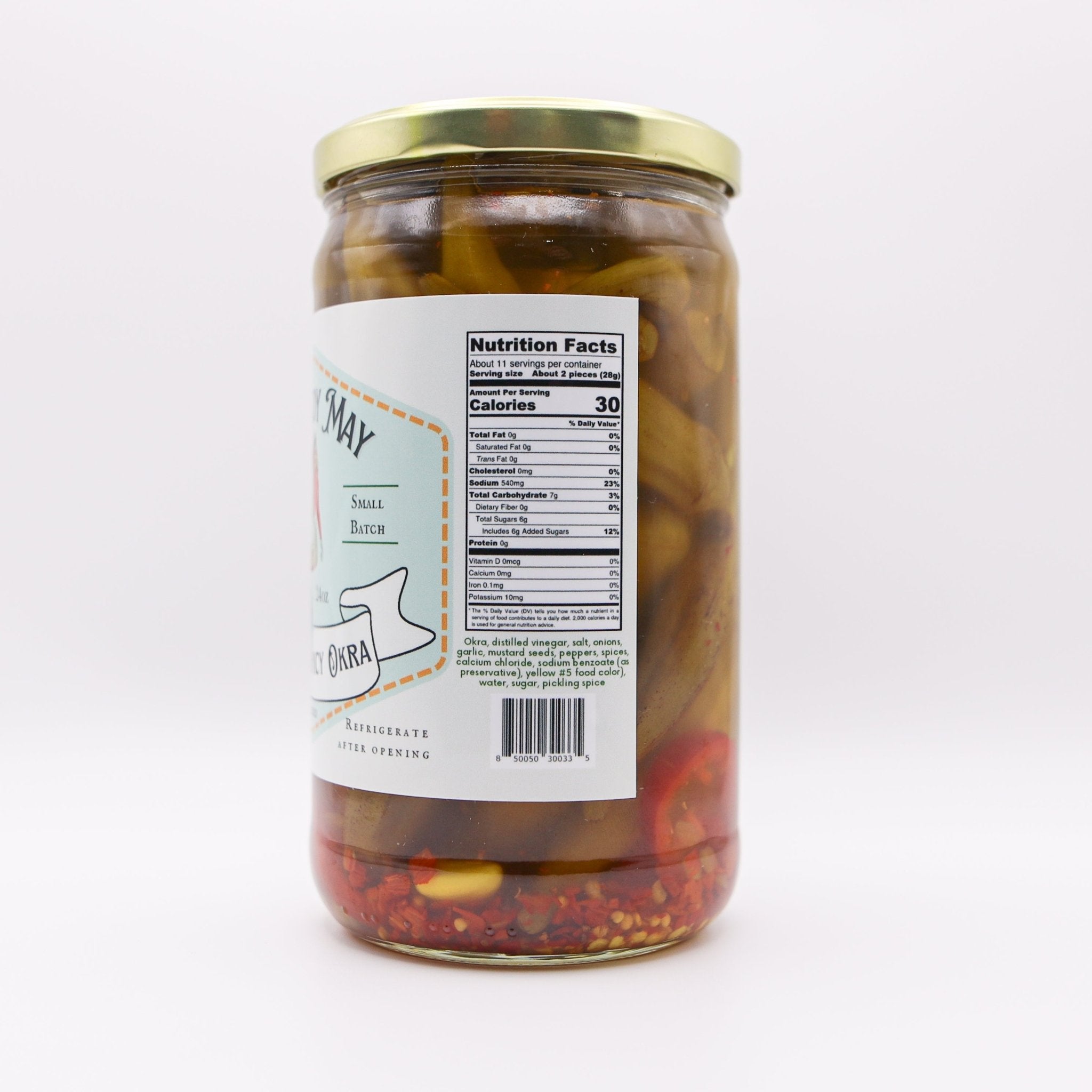 Sweet & Spicy Pickled Okra - Southern Style | Small Batch Restaurant Made | Lady May - 24oz