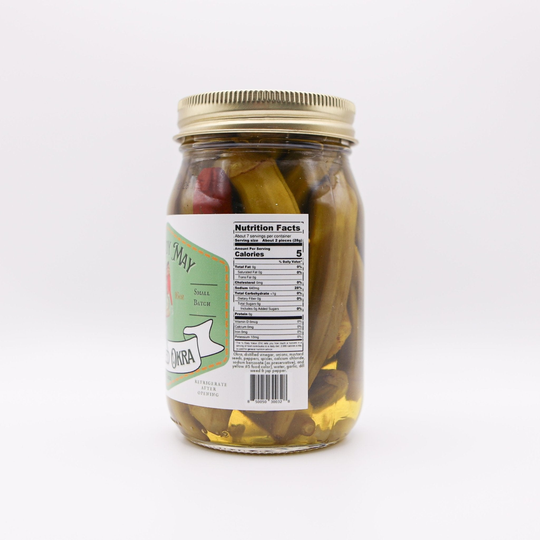 The Lady May Mild Pickled Okra - Small Batch Southern Garlic Dill Okra