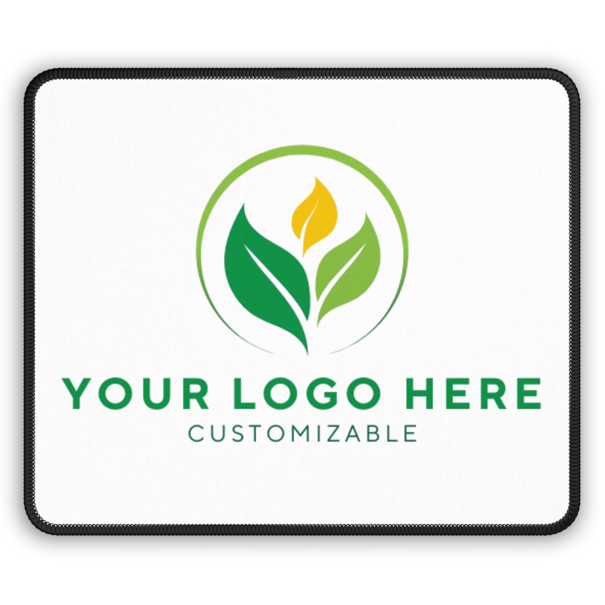 Custom Logo Mousepad: Personalized Gaming Desk Mat with Green Leaf Design - Main Street Collective