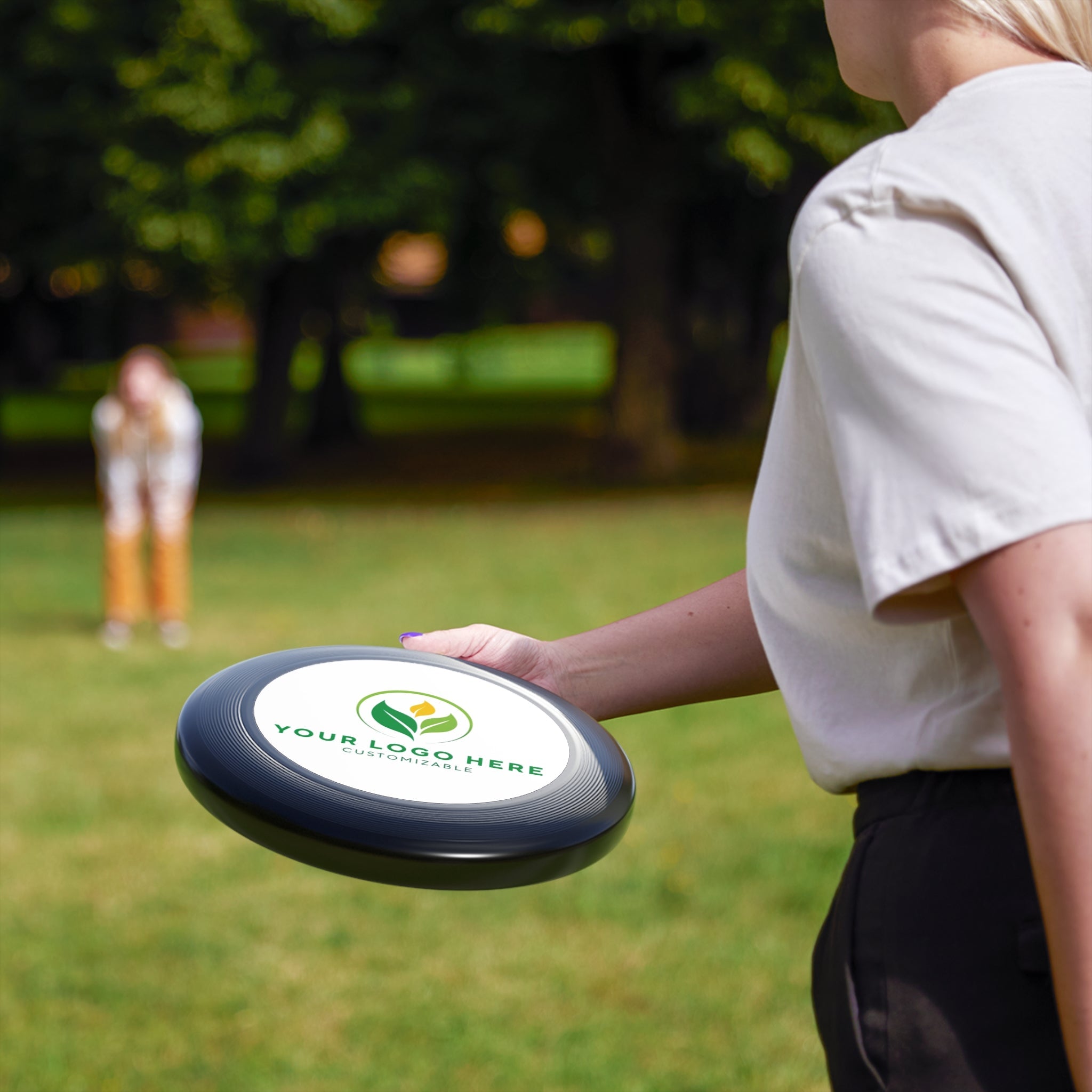 Custom Frisbee with Logo. Promotional Wham-O Flying Disc for Outdoor Events and Team Building. Brand Your Fun!