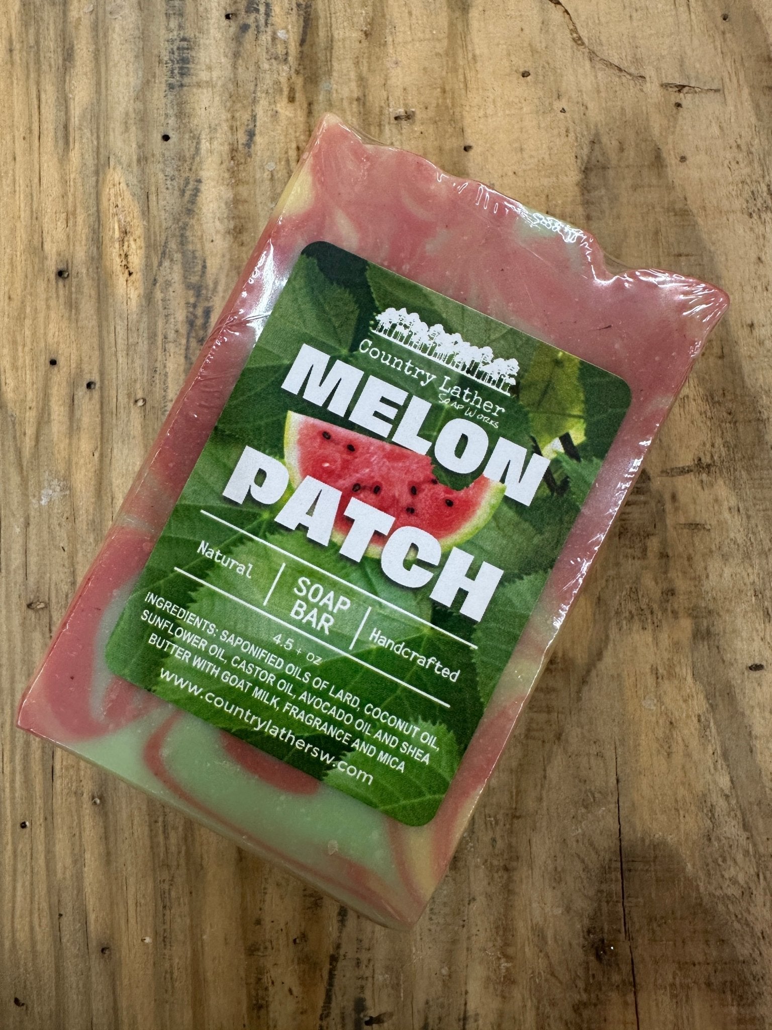 Melon Patch Goat Milk Soap Bar by Country Lather - Watermelon Scent, Natural Ingredients