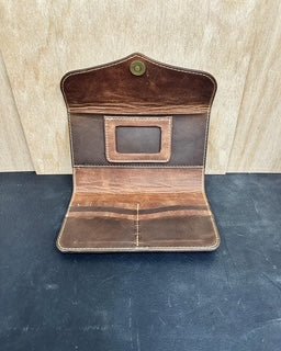 Brown Leather Women's Wallet with Card Slots & ID Window - Main Street Collective
