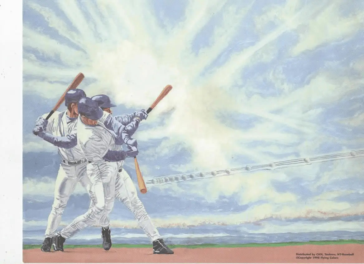 Baseball Batter Hitting Ball Painting: Motion & Light Art