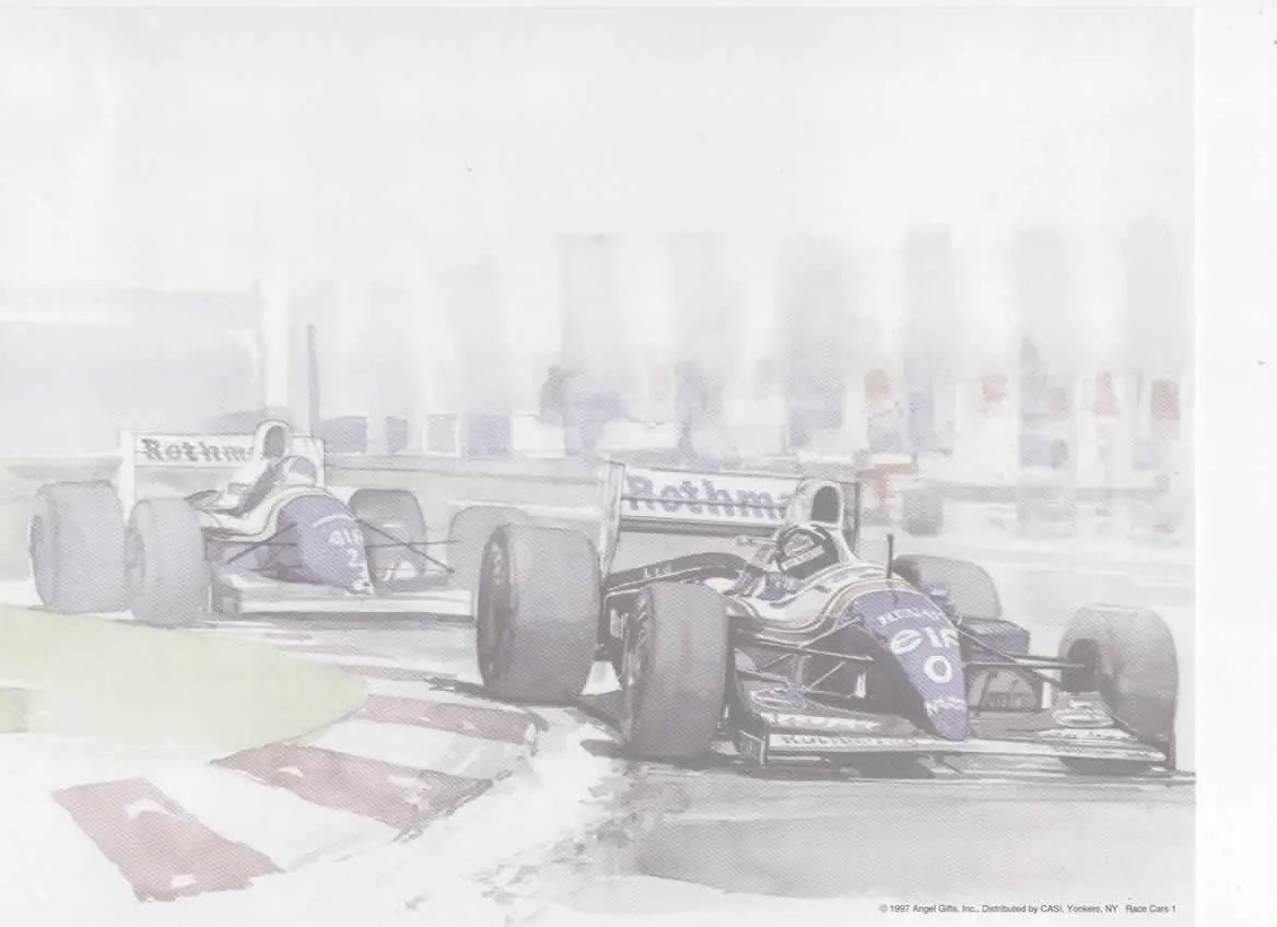 Rothmans Williams F1 Racing Art Print: Formula 1 Cars in Action, Vintage Motorsport Poster