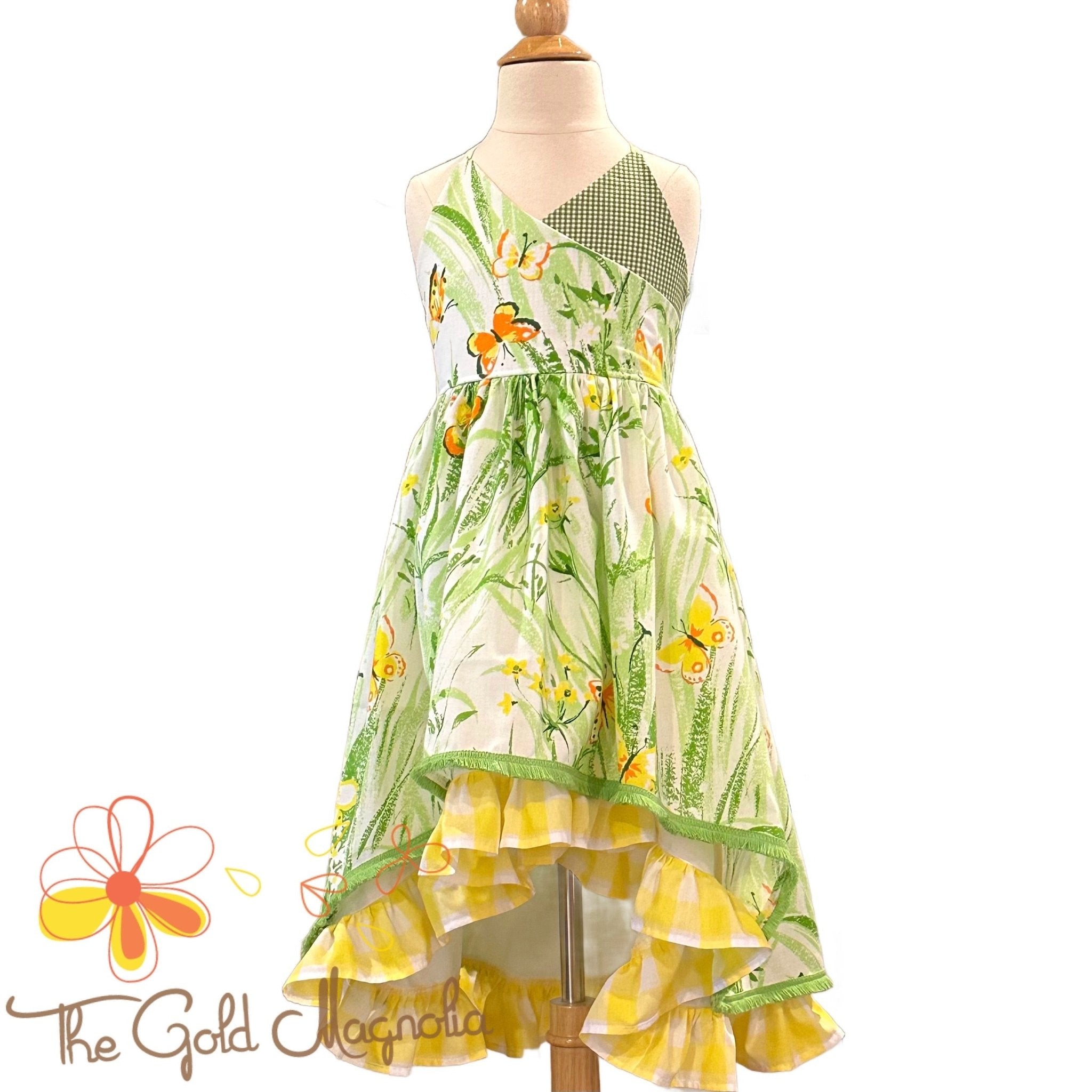 Butterfly Hi-Low Dress, Size 7/8, Girl's Summer Dress, Butterfly Print, Main Street Collective
