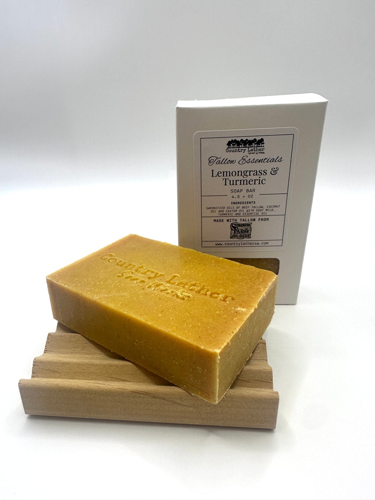 Country Lather Lemongrass Turmeric Tallow Soap Bar - Natural Handmade Soap