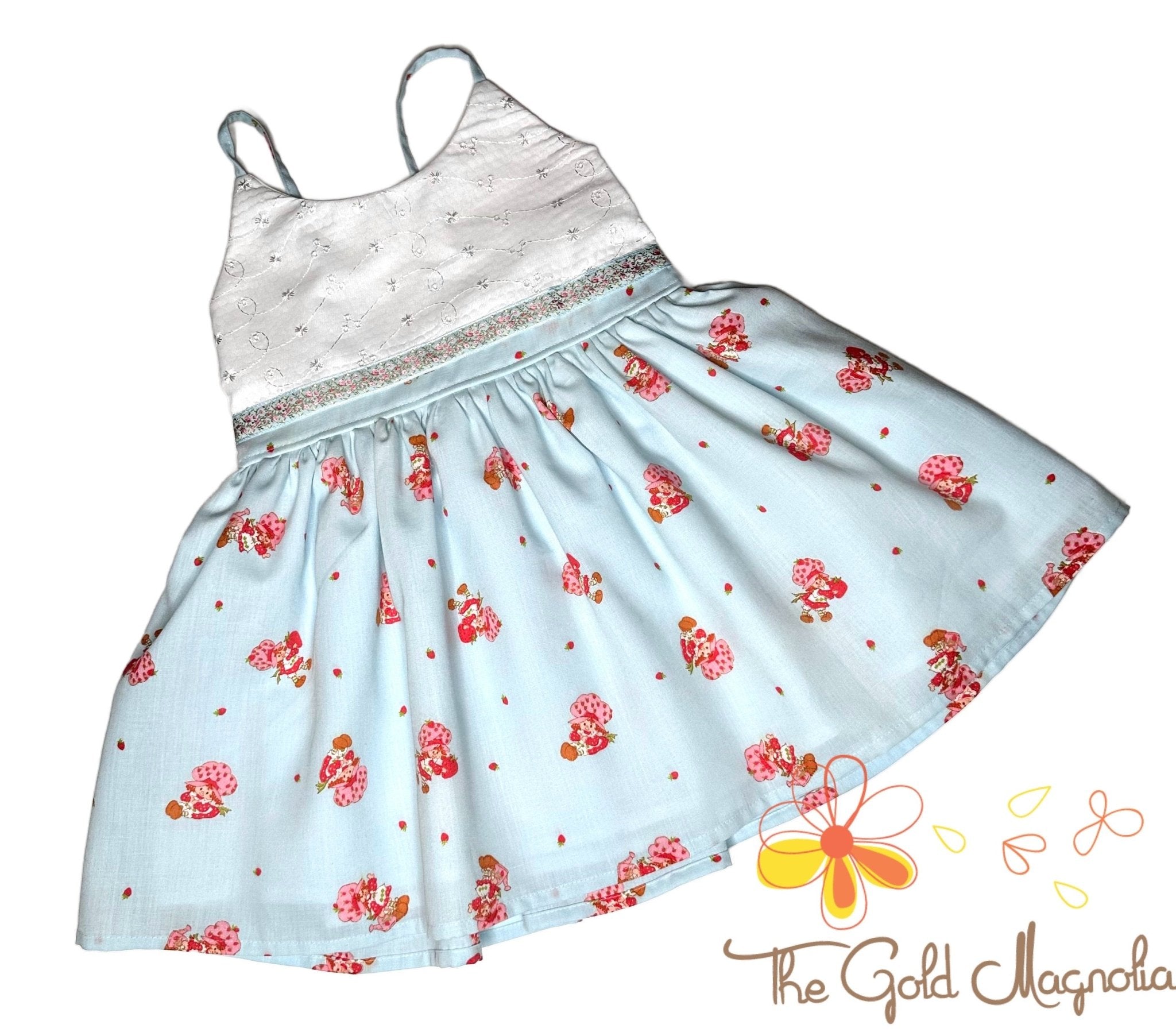 Strawberry Shortcake Dress Size 3 - Girls Dress, Vintage Style, Main Street Collective