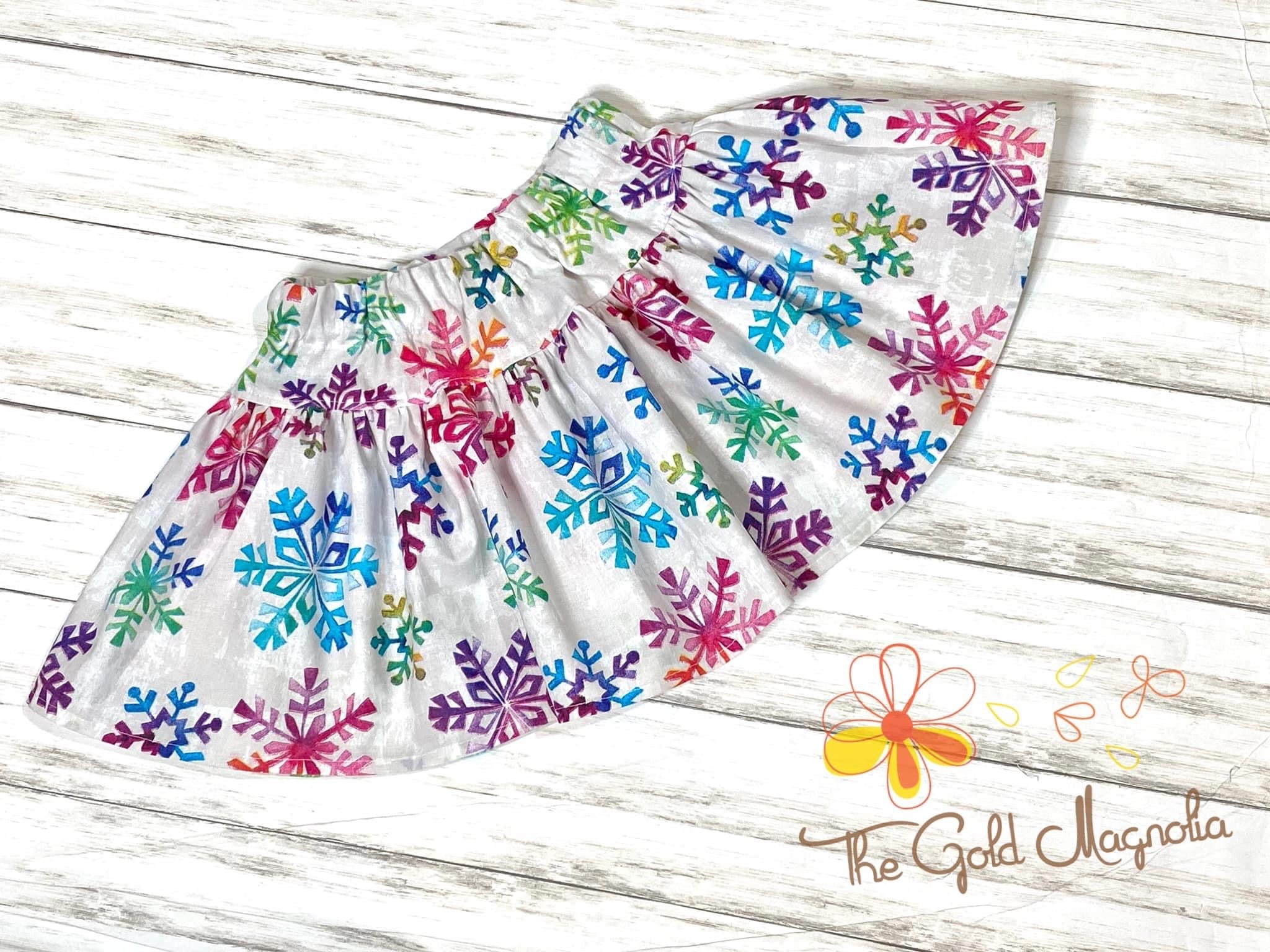 Rainbow Snowflake Skirt - Girls Sizes 2T-10 - Main Street Collective Children's Fashion