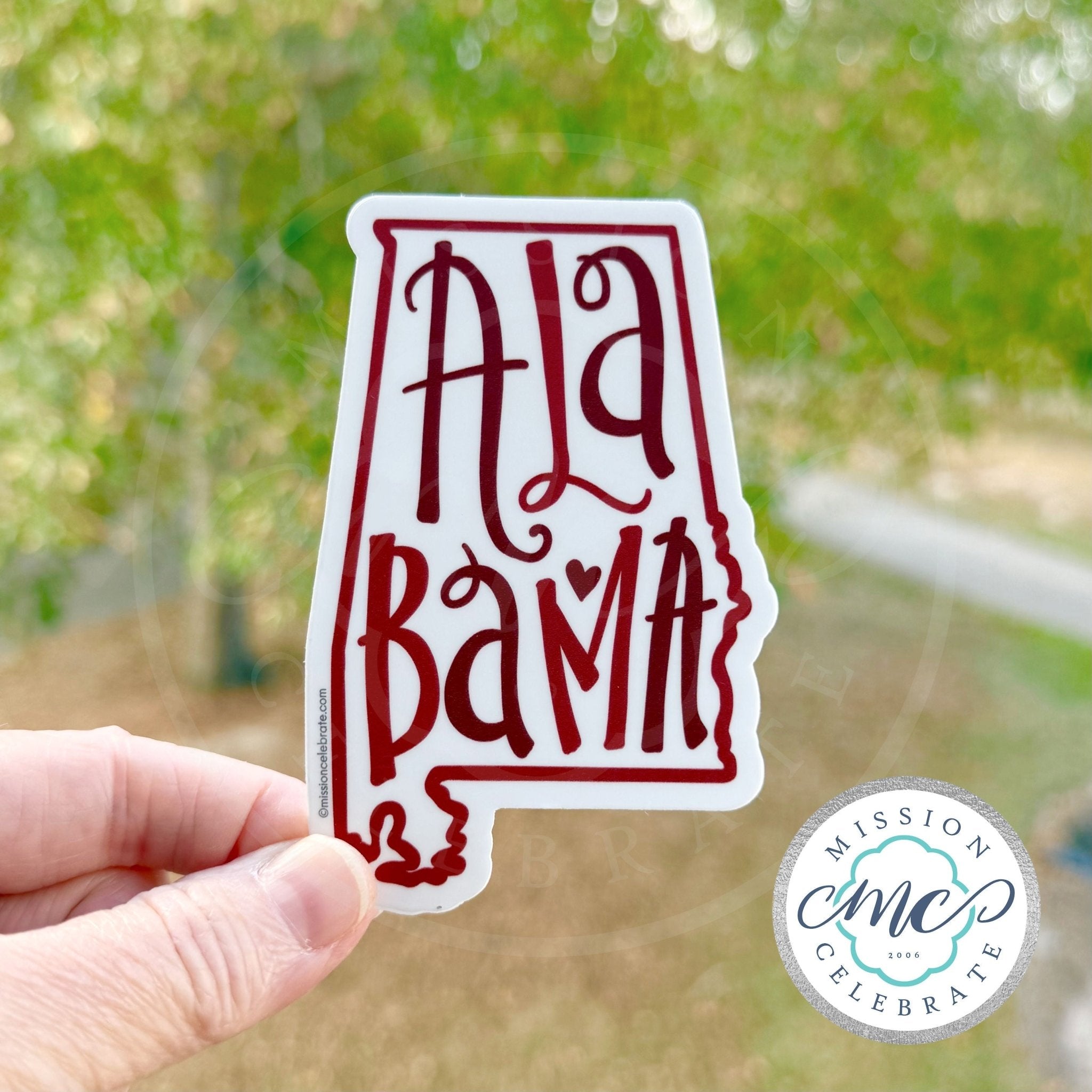 Alabama Crimson & Red State Decal - Main Street Collective Hand Lettered Sticker