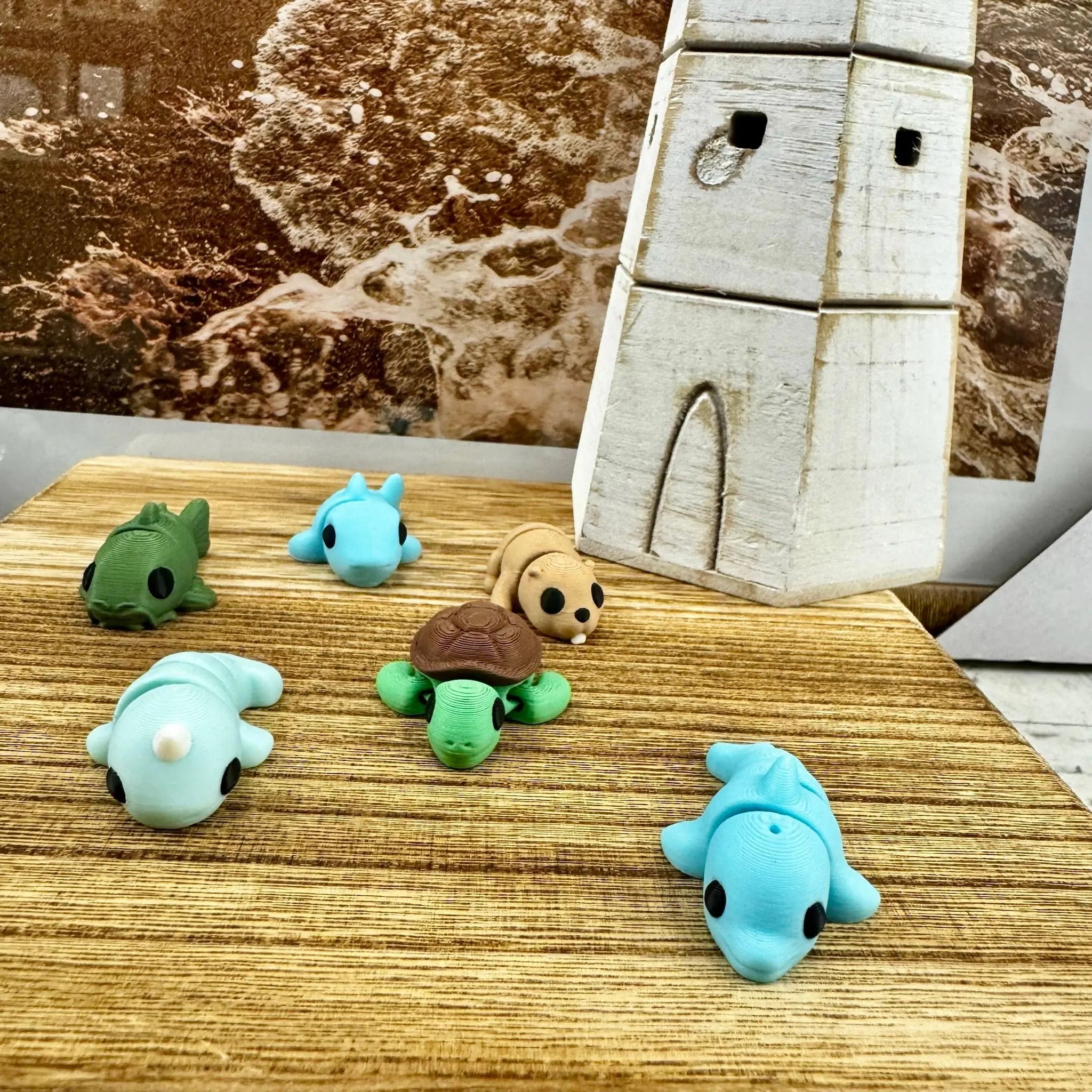 Aquatic Fidgets Bundle: 3D Printed Ocean Animals - Handmade in Mississippi by Mushroom Lady Co. Available at Main Street Collective