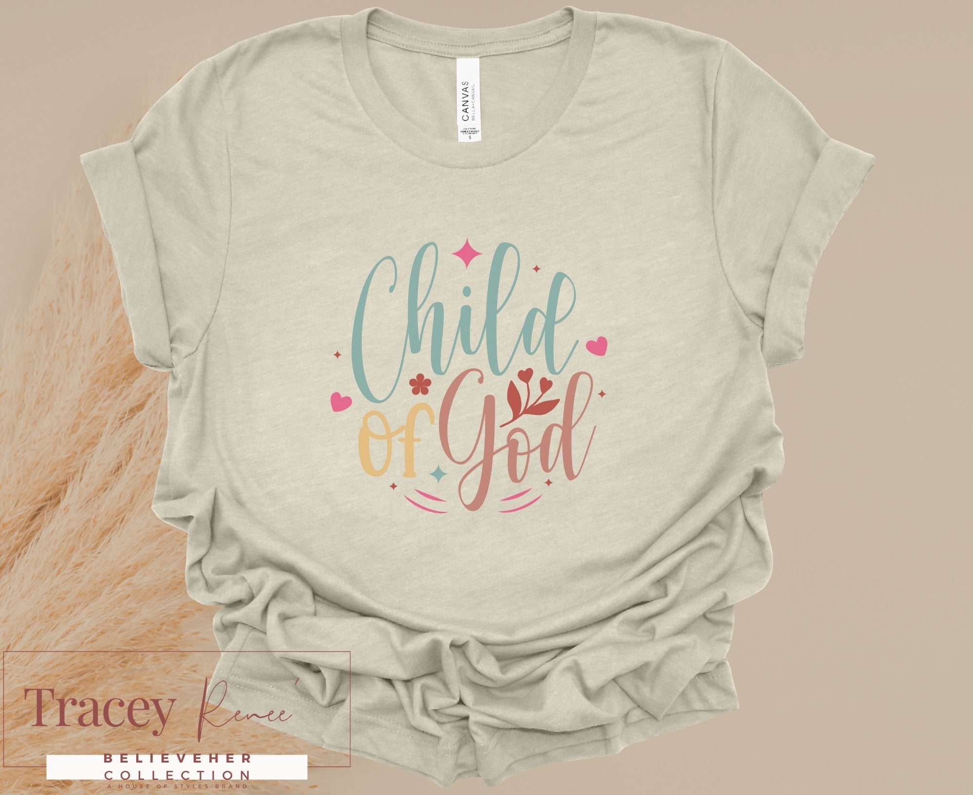 BelieverHer Child of God T-Shirt: Christian Apparel, Religious Tee, Inspirational Shirt by Main Street Collective