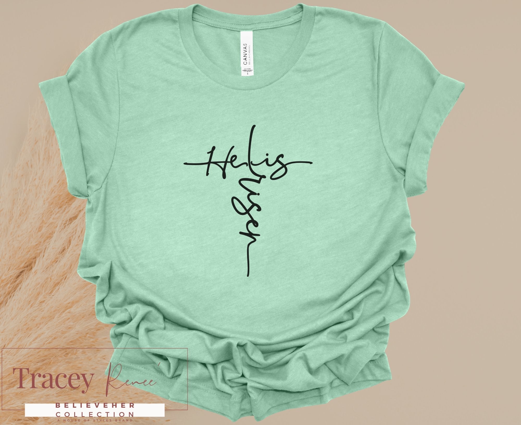He is Risen Christian T-Shirt | Easter Religious Tee | Tracey Renee BelieveHer Collection | Spring Apparel for Women