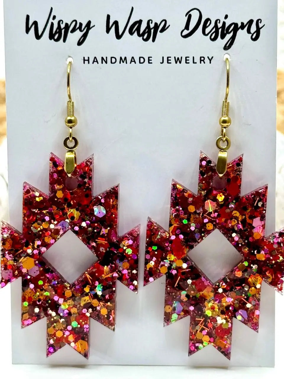 Aztec Sparkle Earrings: Handmade Glitter Jewelry | Main Street Collective