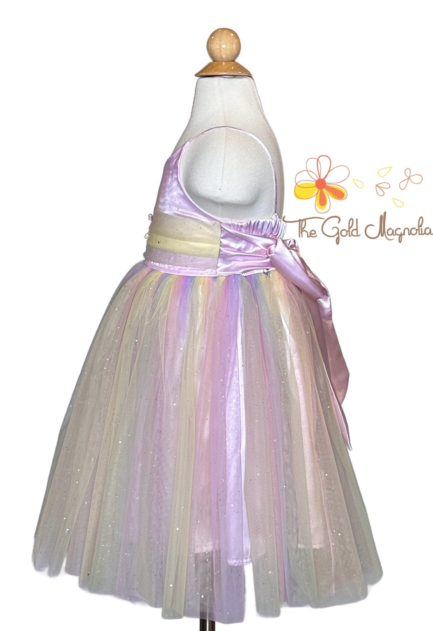 Rainbow Party Dress Size 5 - Tulle Fairy Dress for Girls, Main Street Collective