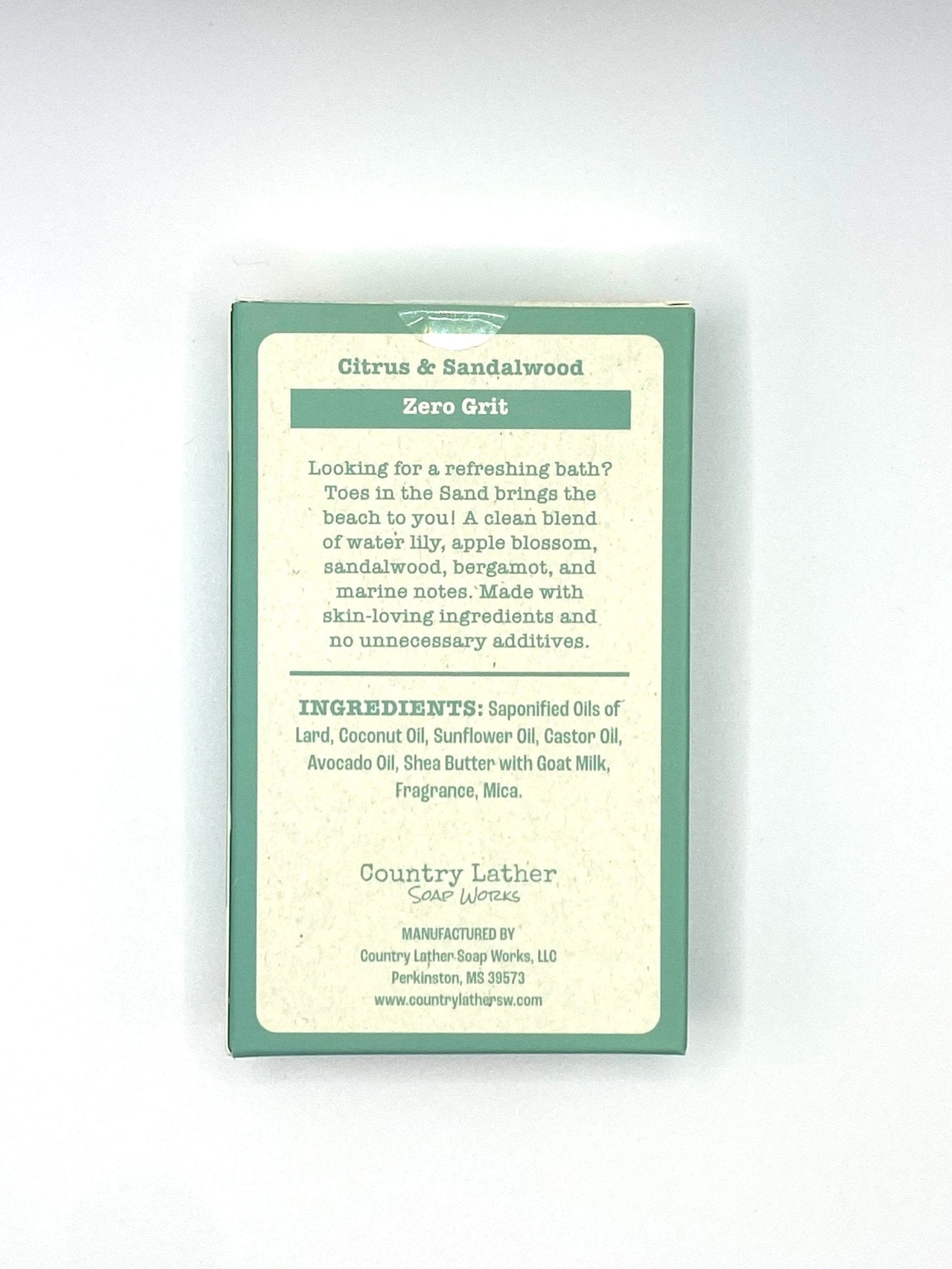 Citrus Sandalwood Soap, Zero Grit by Country Lather: Natural Soap Ingredients, Coconut Oil, Shea Butter, Fragrance, Handmade Soap