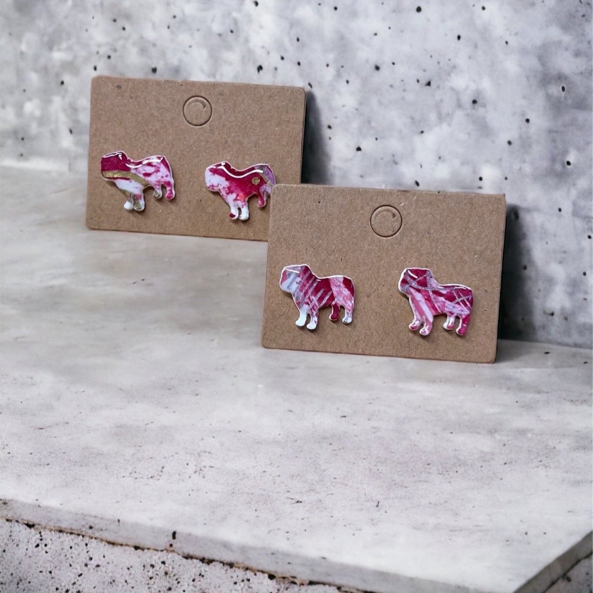 Mississippi State Bulldog Earrings: Unique Handmade Studs for Game Day & Everyday!