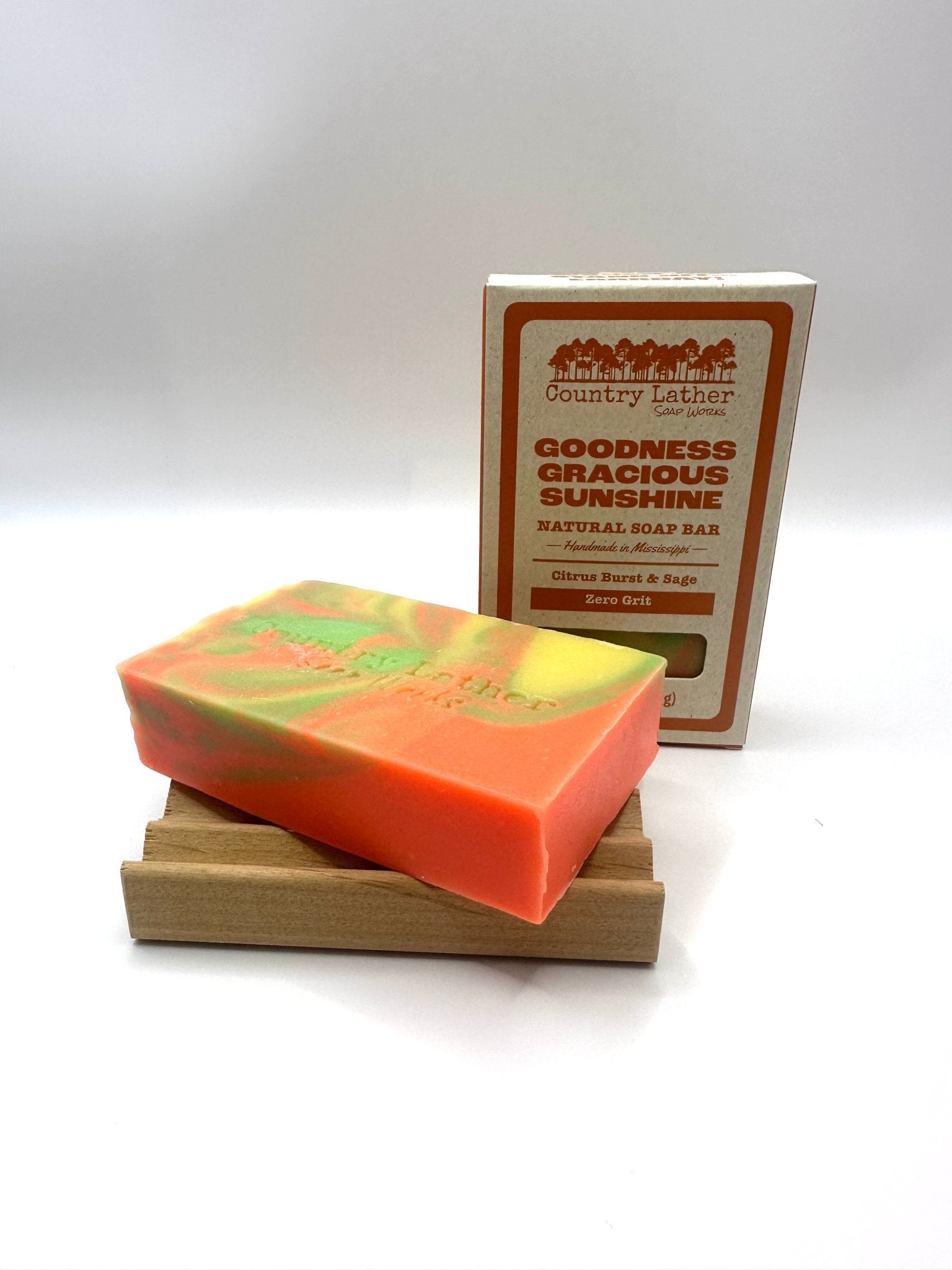 Country Lather 'Goodness Gracious Sunshine' Soap: Natural Citrus Burst & Sage Handmade Soap Bar